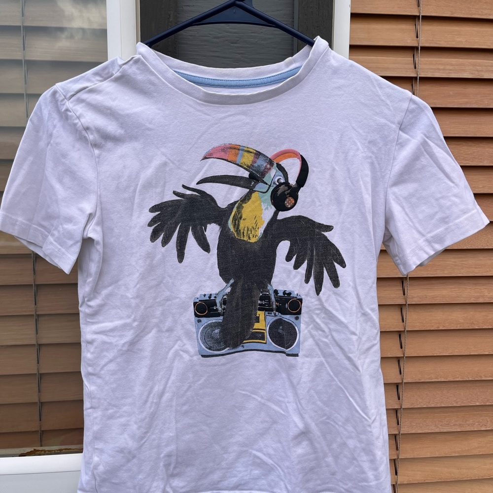Tommy Bahama White Tee with Colorful Toucan and Boombox